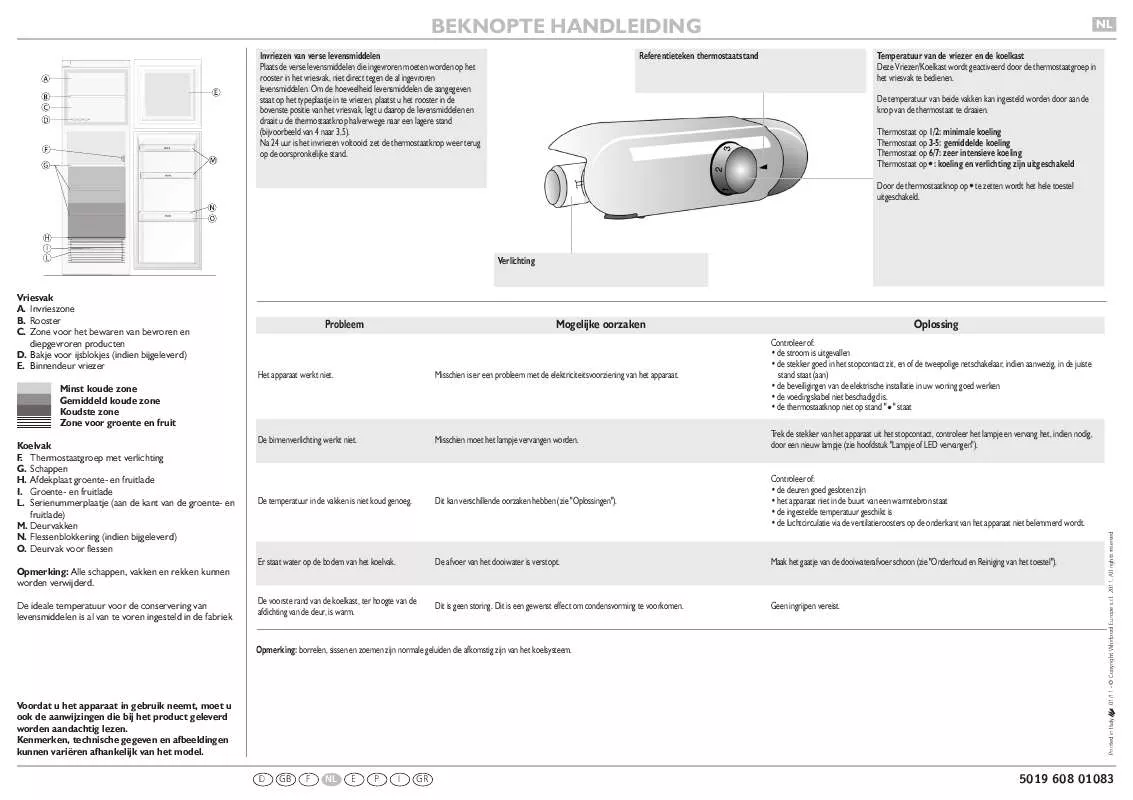 Mode d'emploi WHIRLPOOL ARL 704/ A