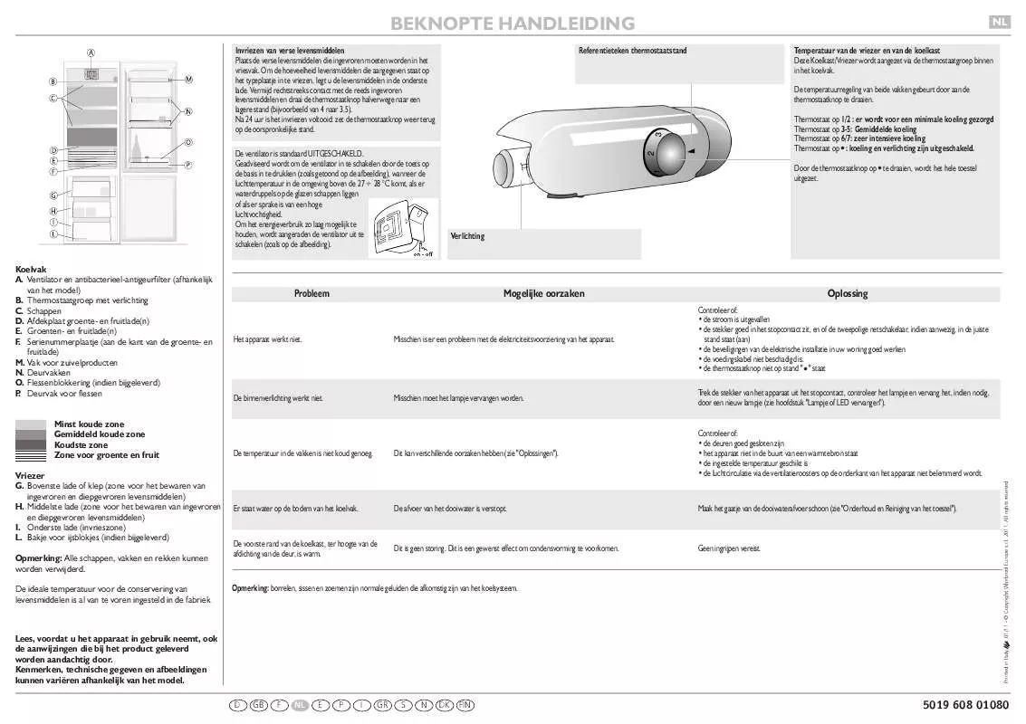 Mode d'emploi WHIRLPOOL ARL 750/A