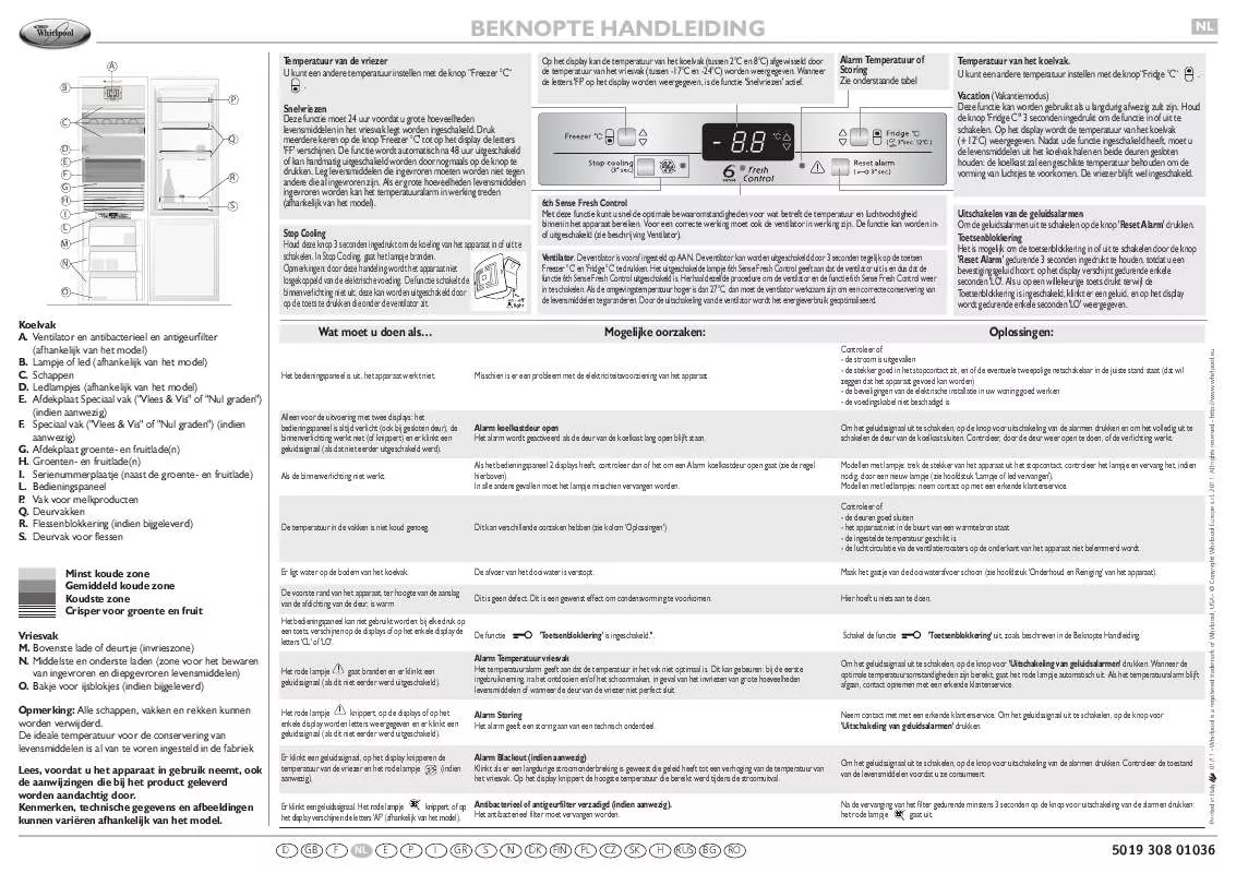 Mode d'emploi WHIRLPOOL ART 465/A