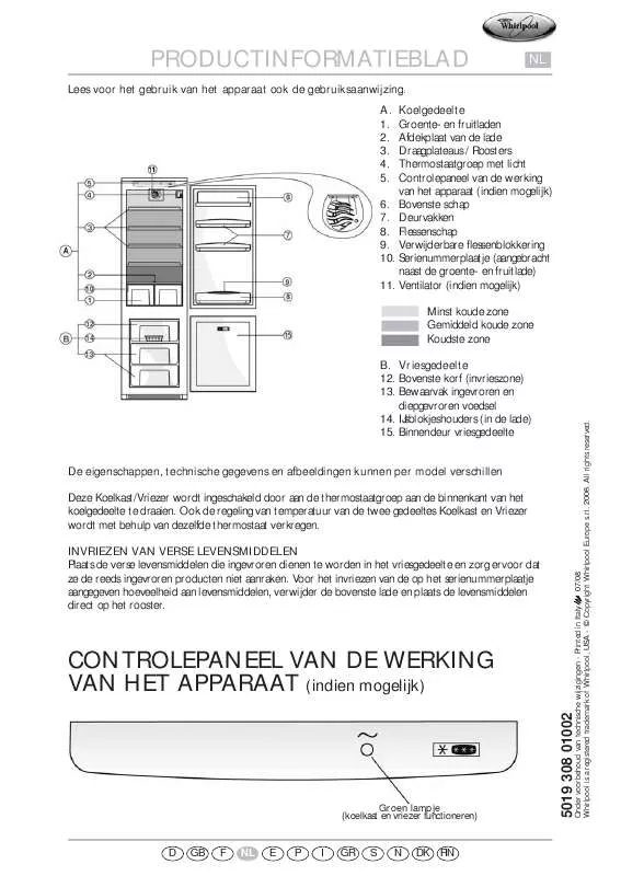 Mode d'emploi WHIRLPOOL ART 468 A LH