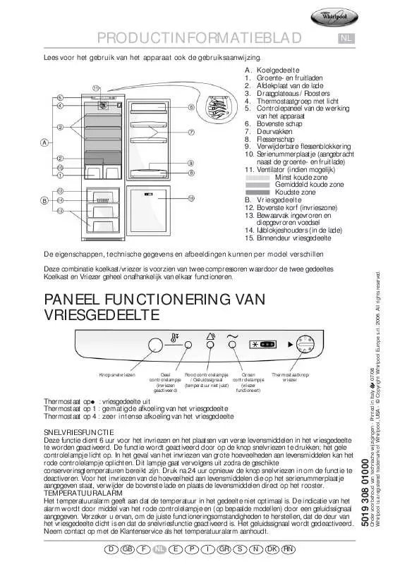 Mode d'emploi WHIRLPOOL ART 483/5/LH