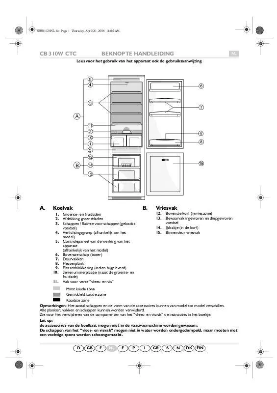 Mode d'emploi WHIRLPOOL ART 489