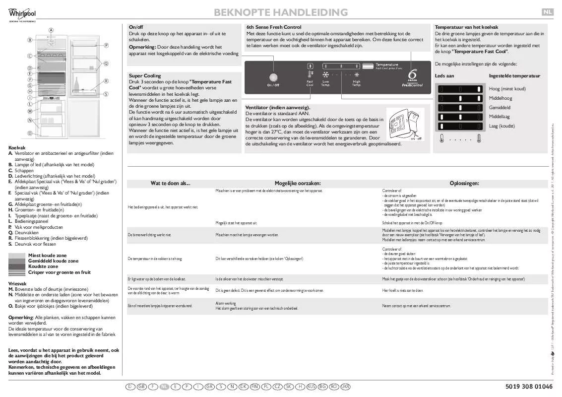 Mode d'emploi WHIRLPOOL ART 859/A