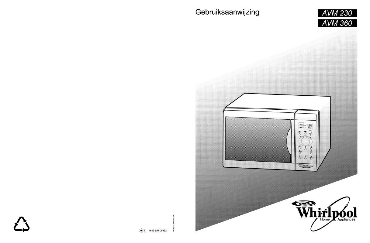 Mode d'emploi WHIRLPOOL AVM 230/WH