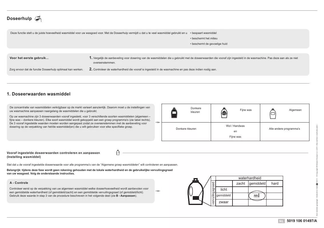 Mode d'emploi WHIRLPOOL AWO 9587 GREEN