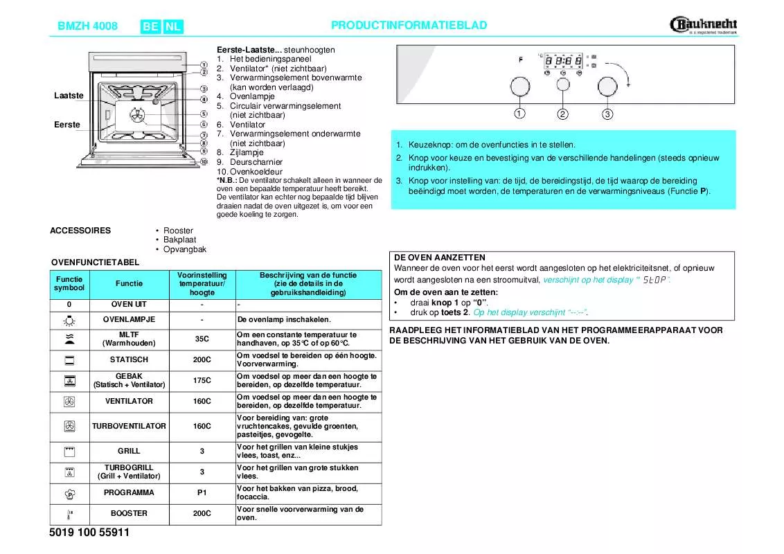 Mode d'emploi WHIRLPOOL BMZH 4008 IN