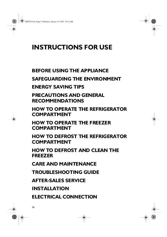 Mode d'emploi WHIRLPOOL CO265W