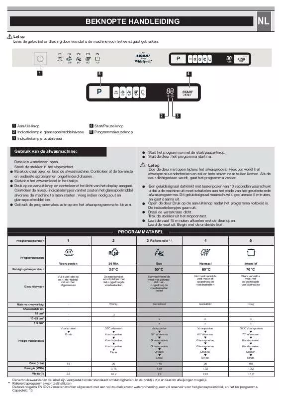 Mode d'emploi WHIRLPOOL DWH C10 W