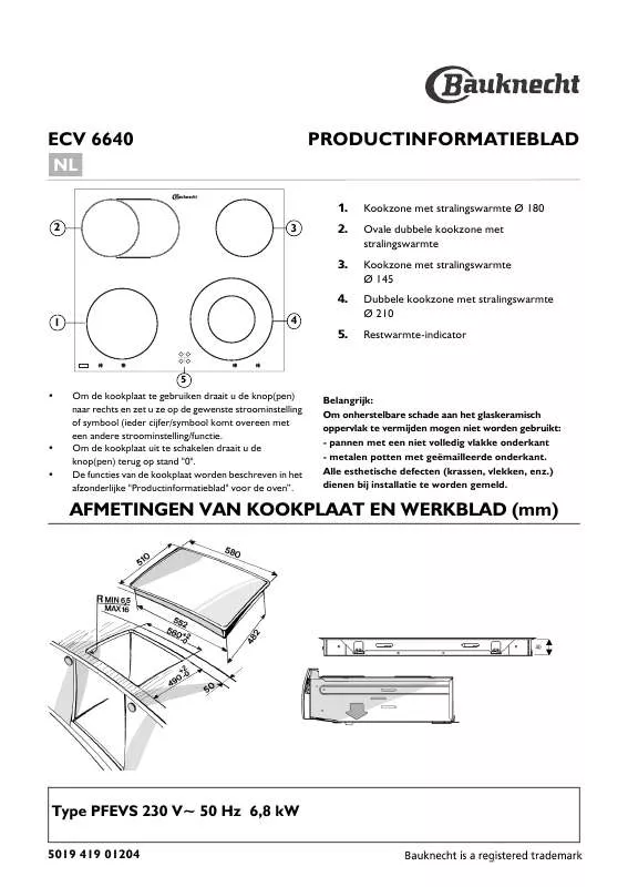 Mode d'emploi WHIRLPOOL ECV 3460 IN