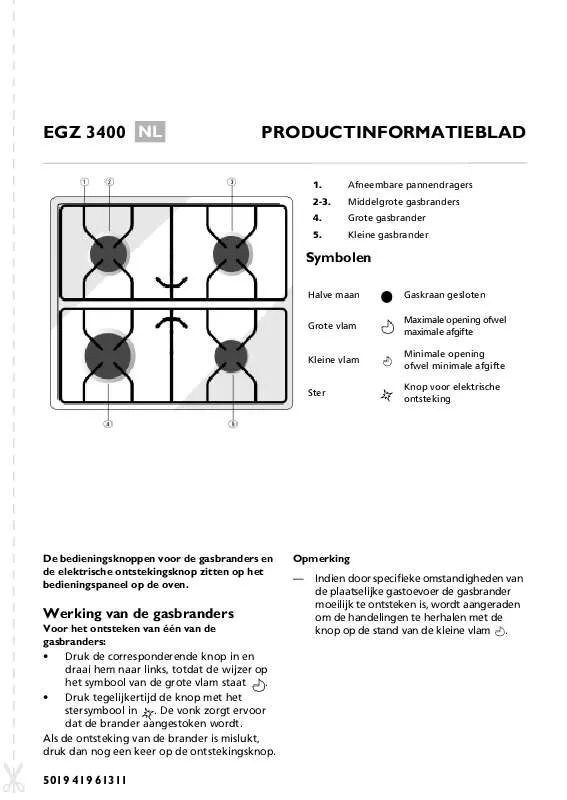 Mode d'emploi WHIRLPOOL EGZ 3400 IN