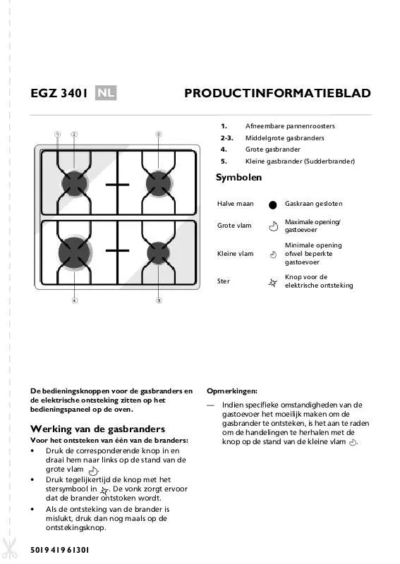 Mode d'emploi WHIRLPOOL EGZ 3401 IN