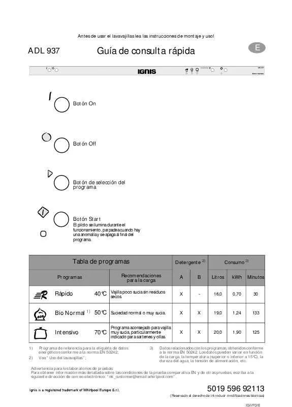 Mode d'emploi WHIRLPOOL EGZ 3402-1 SW