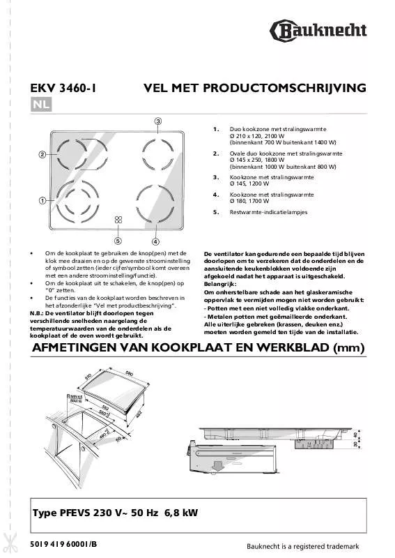 Mode d'emploi WHIRLPOOL EKV 3460 IN