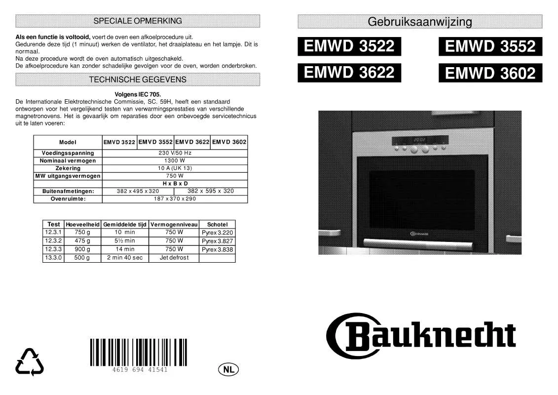 Mode d'emploi WHIRLPOOL EMWD 3522