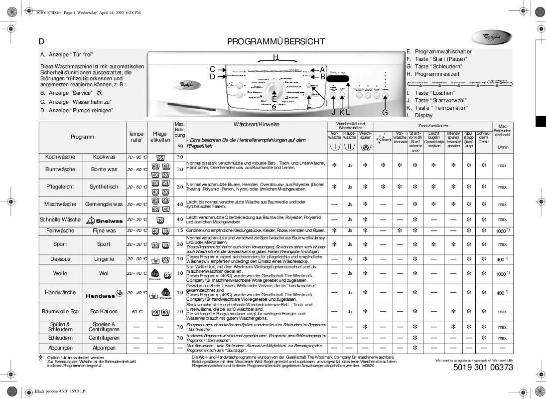 Mode d'emploi WHIRLPOOL EMWD 3622/1 AL