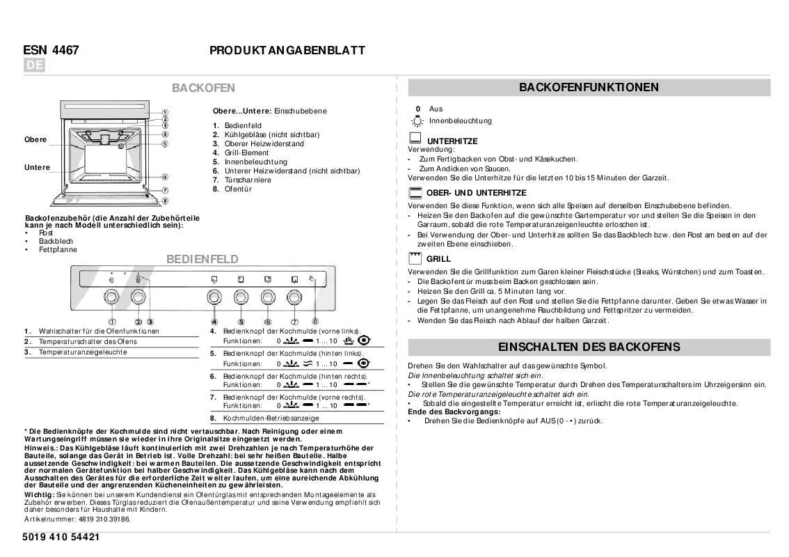 Mode d'emploi WHIRLPOOL ESN 4467 WS