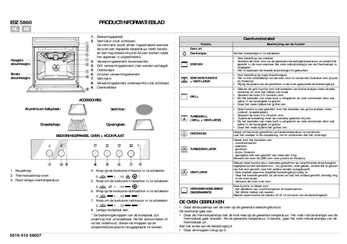 Mode d'emploi WHIRLPOOL ESZ 5860 SW