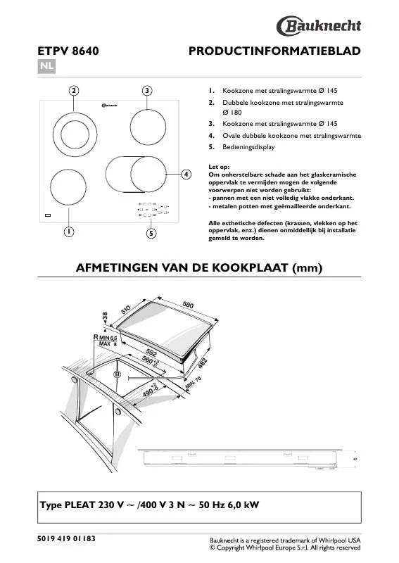 Mode d'emploi WHIRLPOOL ETPV 8640/IN