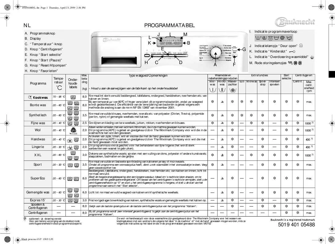 Mode d'emploi WHIRLPOOL EXCELLENCE 1485