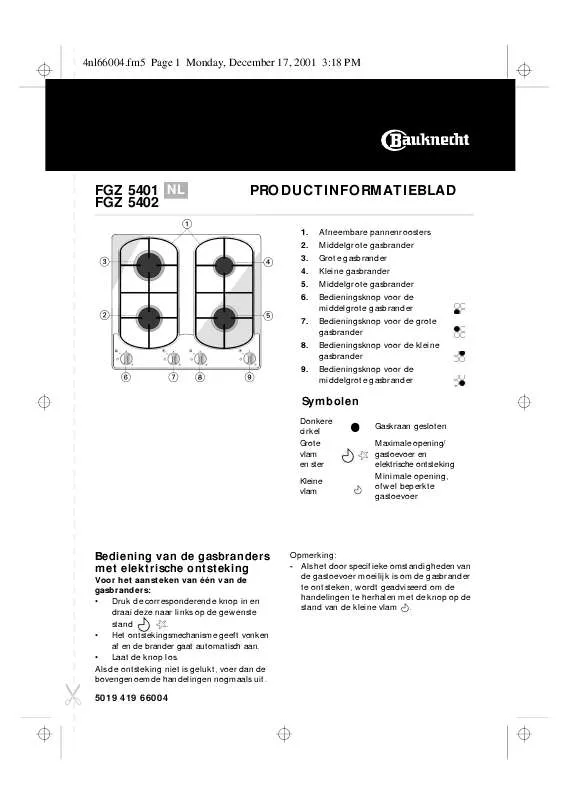 Mode d'emploi WHIRLPOOL FGZ 5402 AR