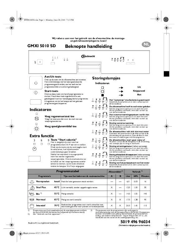 Mode d'emploi WHIRLPOOL GMI 5010 SD IN