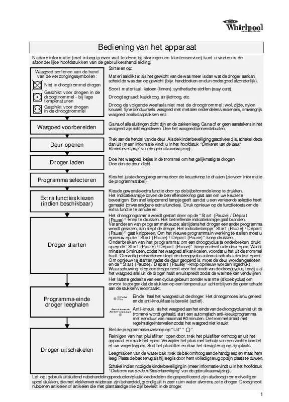 Mode d'emploi WHIRLPOOL GSF 2984 WS