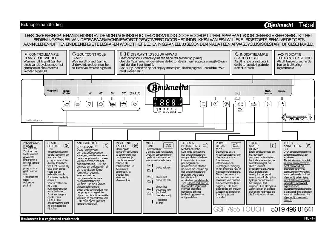 Mode d'emploi WHIRLPOOL GSF 7955 WH TOUCH