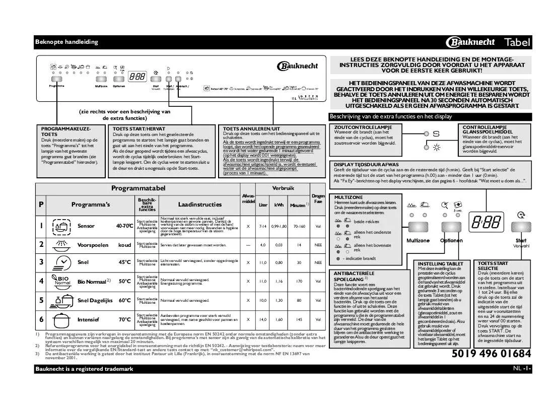 Mode d'emploi WHIRLPOOL GSFK 6140 F WS