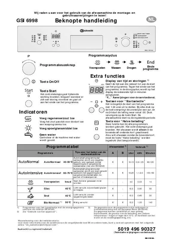 Mode d'emploi WHIRLPOOL GSI 6998 AL