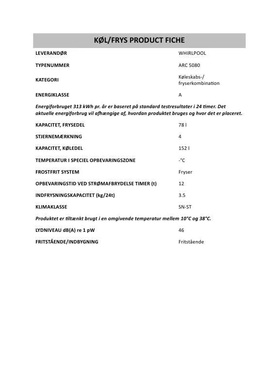 Mode d'emploi WHIRLPOOL GSXP 61203 DI A