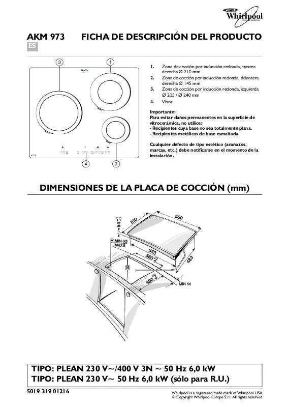 Mode d'emploi WHIRLPOOL HOB 400 S