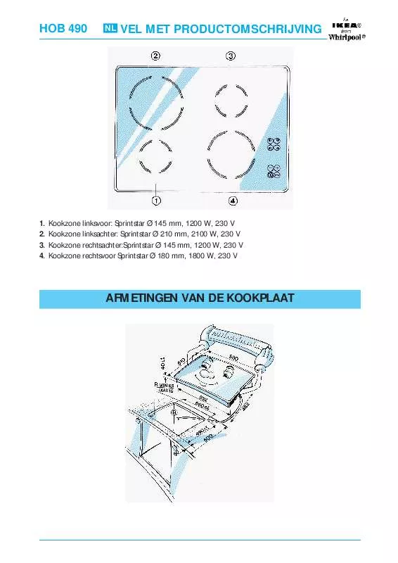 Mode d'emploi WHIRLPOOL HOB 490/S