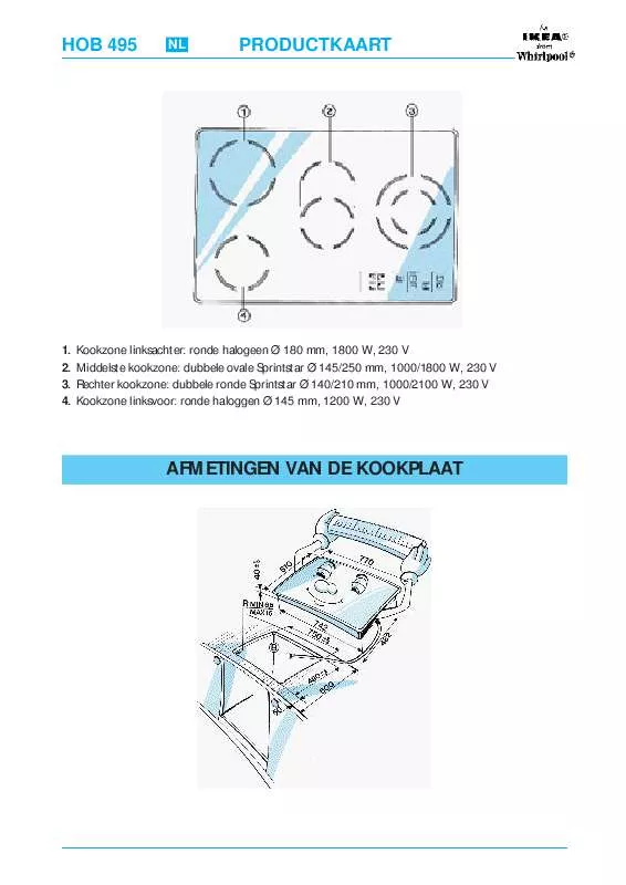 Mode d'emploi WHIRLPOOL HOB 495/S