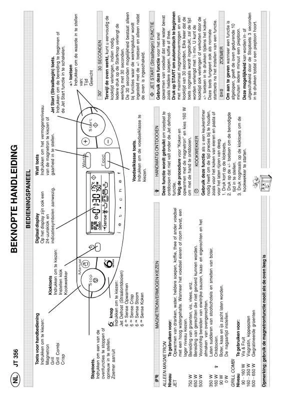 Mode d'emploi WHIRLPOOL JT 356 WHITE