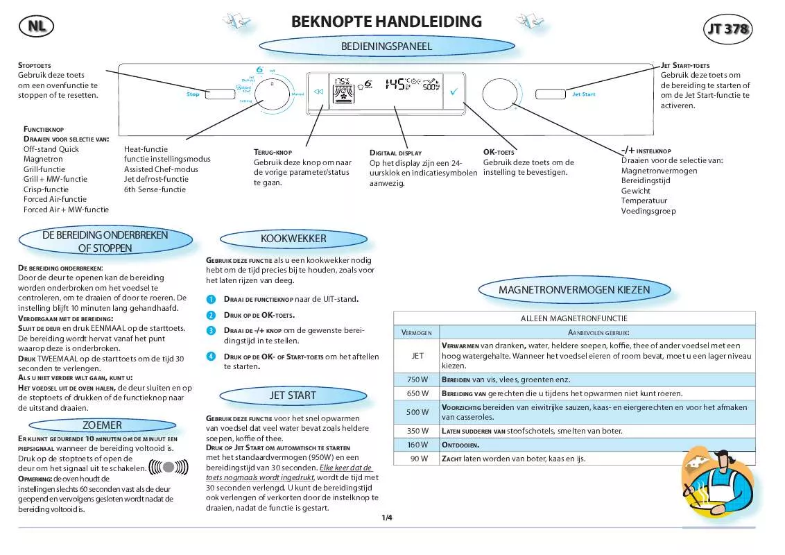 Mode d'emploi WHIRLPOOL JT 378 BL