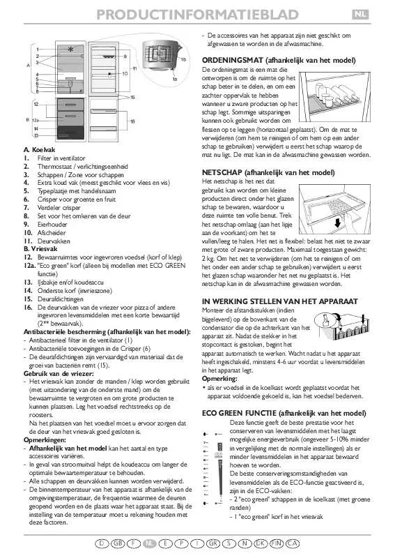 Mode d'emploi WHIRLPOOL KG 306 BIO A IO