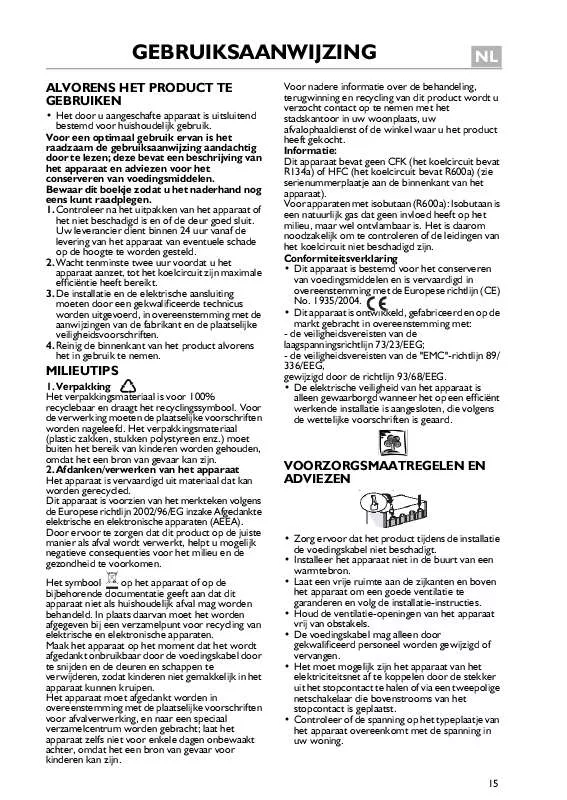 Mode d'emploi WHIRLPOOL KGA 355 BIO OPTIM.