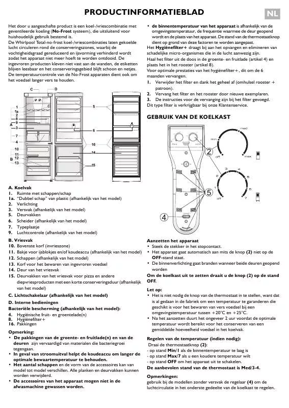 Mode d'emploi WHIRLPOOL KGNA 306 BIO OPTIMA WS