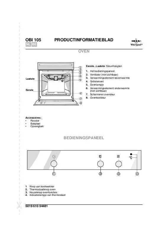 Mode d'emploi WHIRLPOOL OBI 105 S