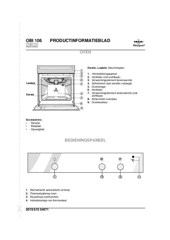 Mode d'emploi WHIRLPOOL OBI 106 B