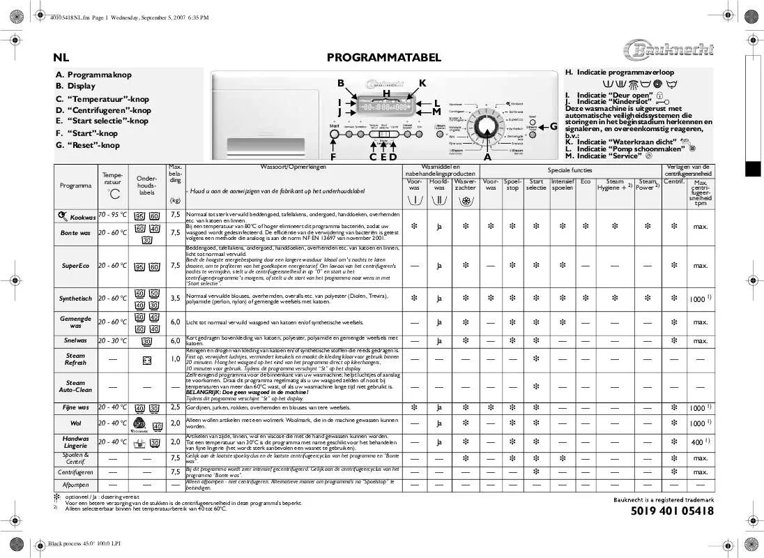 Mode d'emploi WHIRLPOOL PRESTIGE STEAM