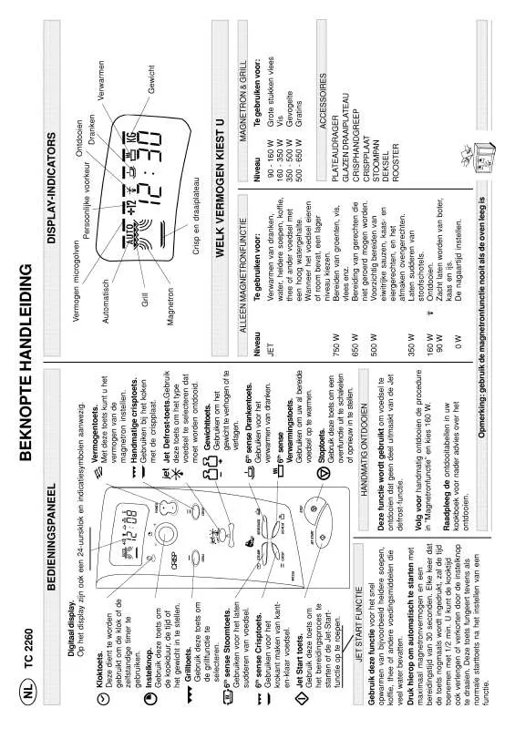 Mode d'emploi WHIRLPOOL TC 2260/NOIR