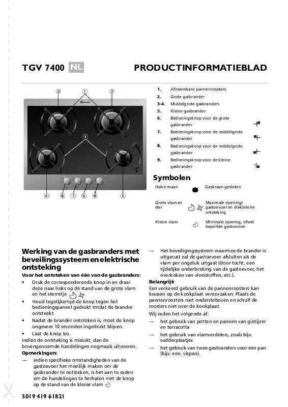 Mode d'emploi WHIRLPOOL TGV 7400 SW