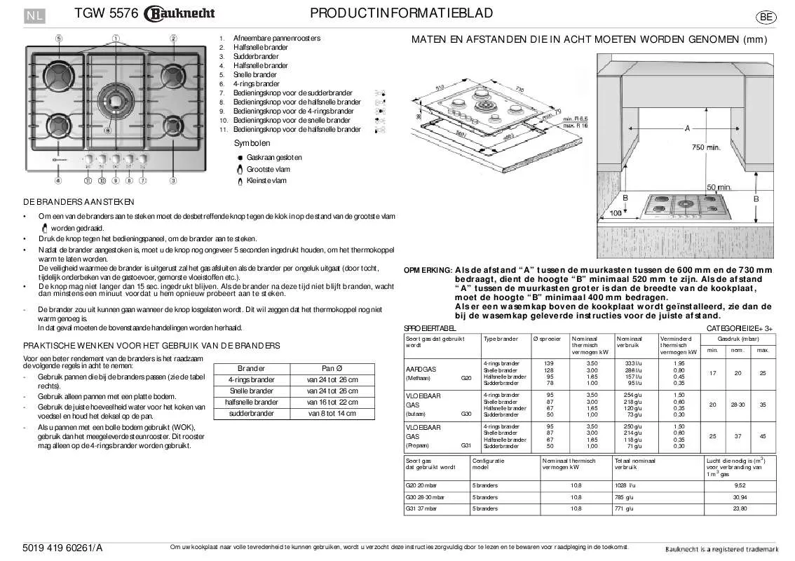 Mode d'emploi WHIRLPOOL TGW 5576 IXL