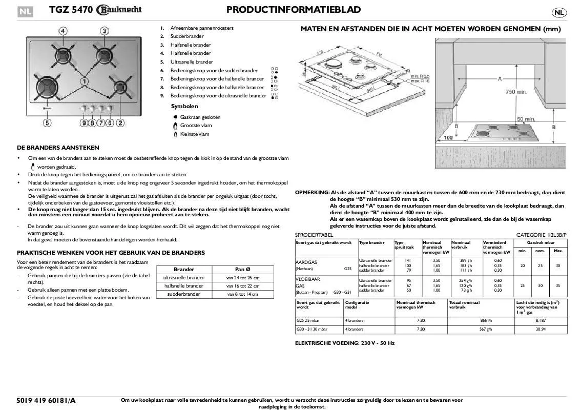 Mode d'emploi WHIRLPOOL TGZ 5470 IN