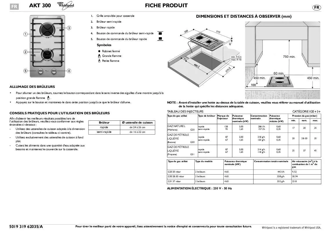 Mode d'emploi WHIRLPOOL TRKD 6620/1