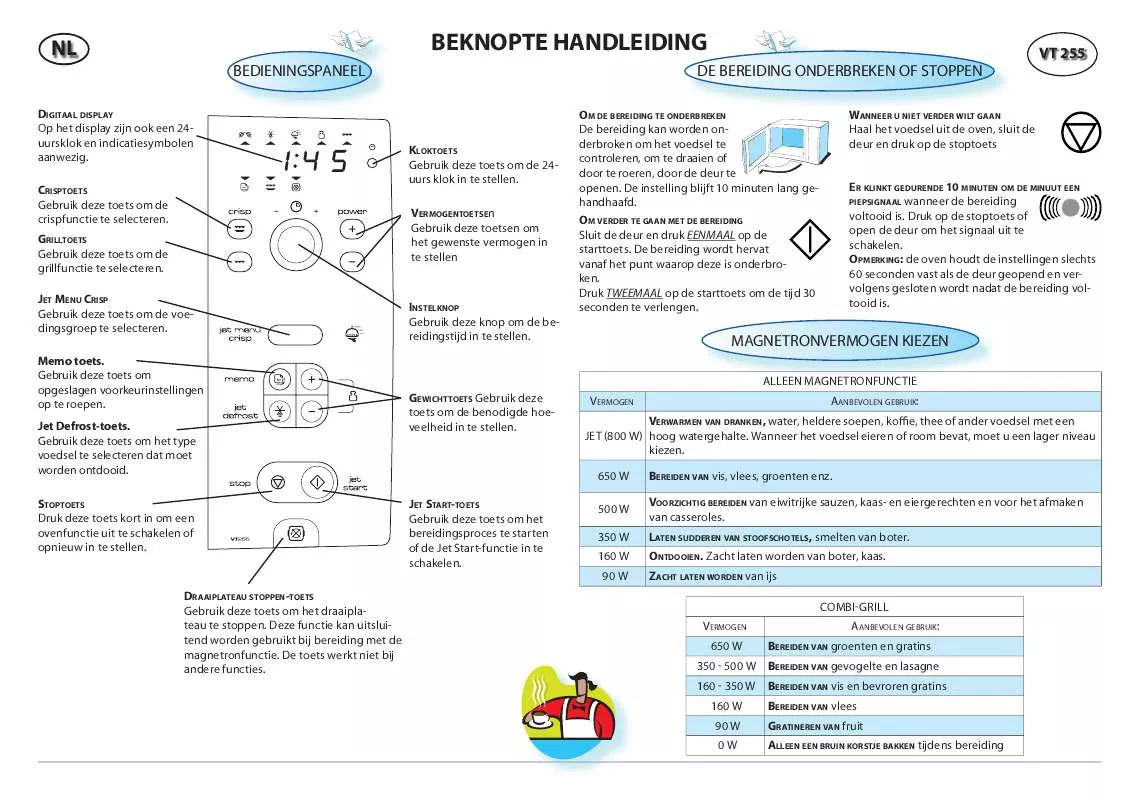 Mode d'emploi WHIRLPOOL VT 255/SL