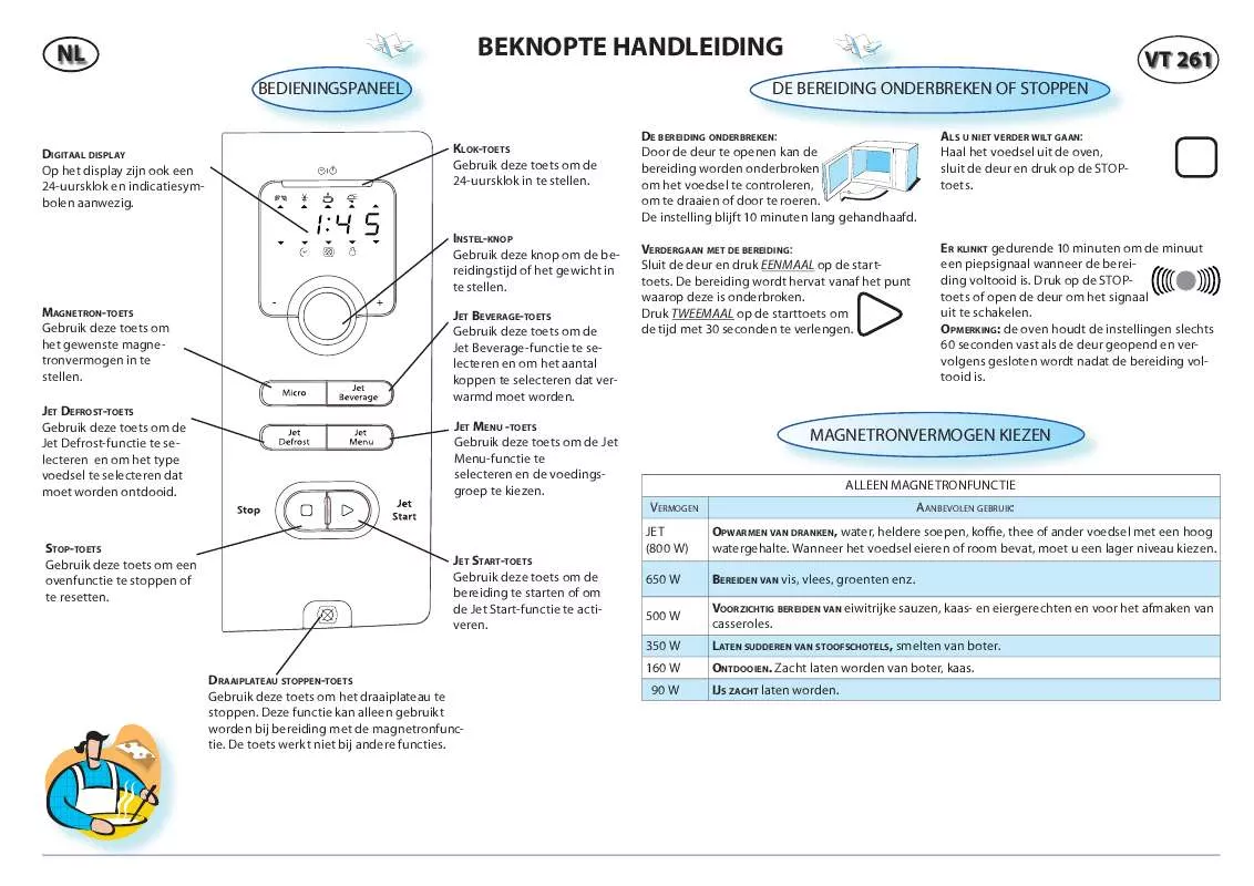 Mode d'emploi WHIRLPOOL VT 261 BL