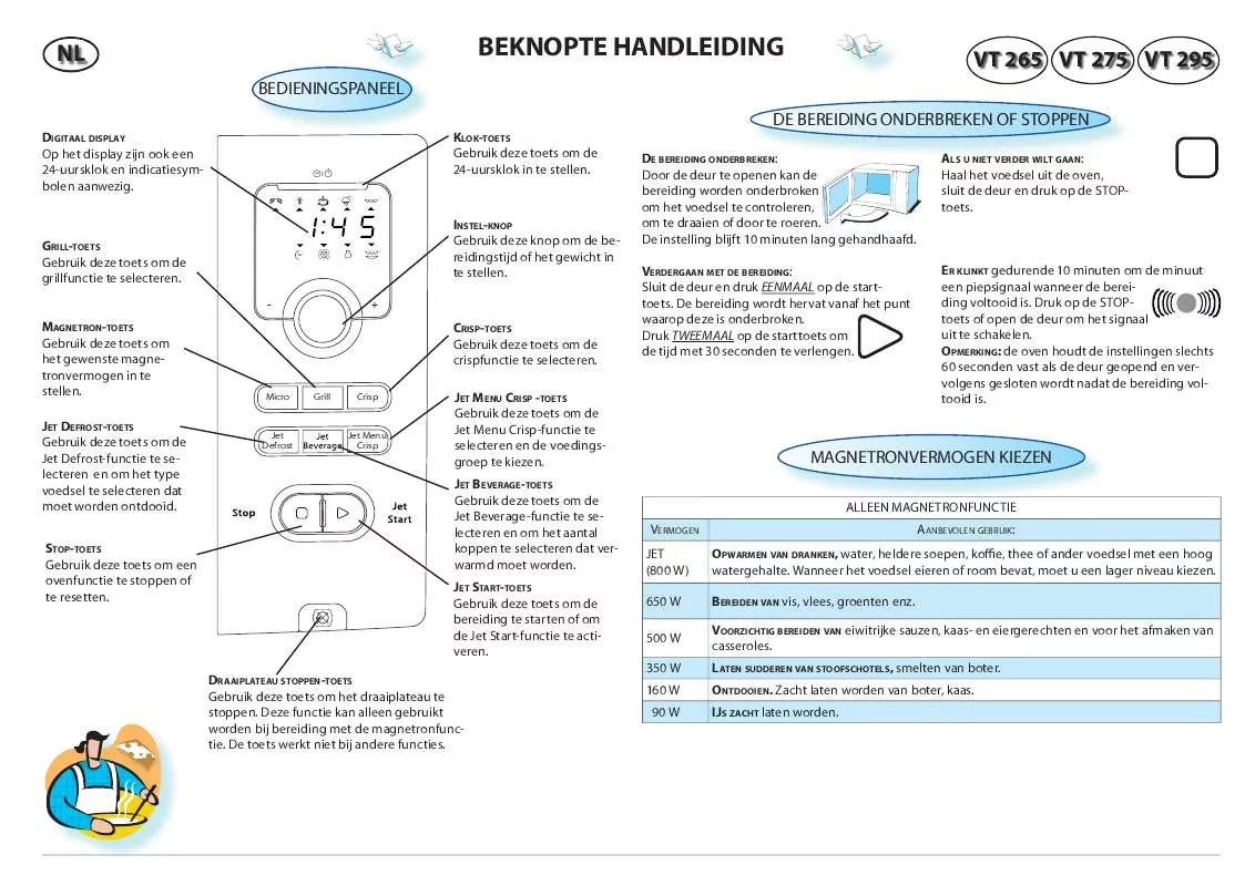 Mode d'emploi WHIRLPOOL VT 295 SL