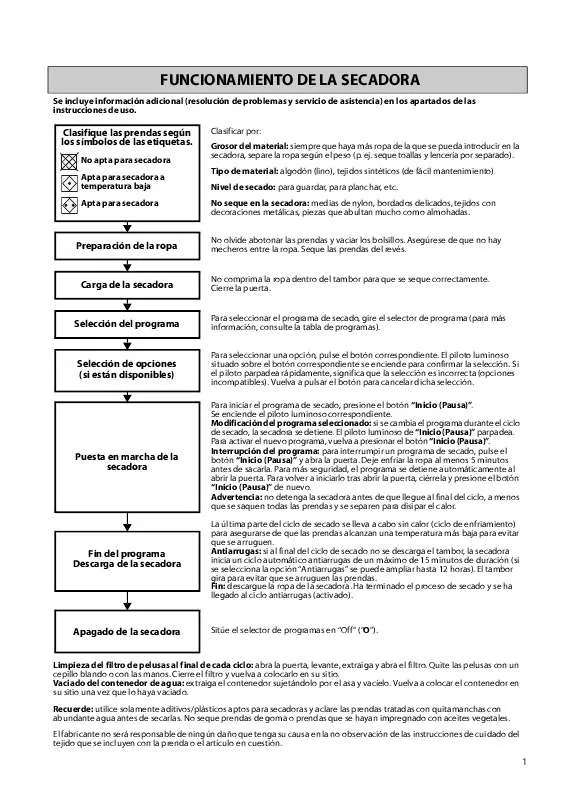 Mode d'emploi WHIRLPOOL WTC 3735 A NFCX